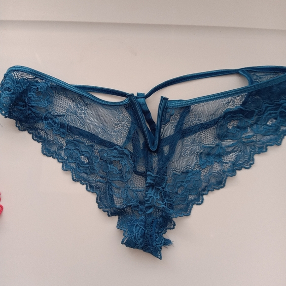 NEW Sexy Lace Thong - Teal - Picture 3 of 3